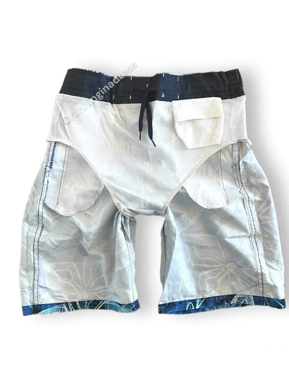 Joe Boxer Boys Swim Trunks Size L 10/12 Blue Floral Board Shorts Bathing Suit